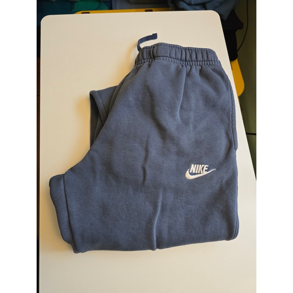 Nike Club Fleece Joggers Sweatpants Men's Size S Blue Grey - Picture 9 of 9